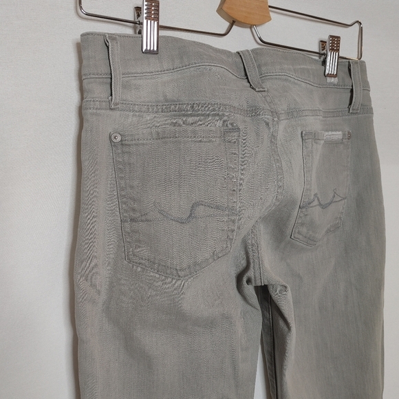 Seven for all Mankind 7FAM Gwenevere Light Gray 27 Mid Rise Skinny Slim Jeans - Picture 5 of 7